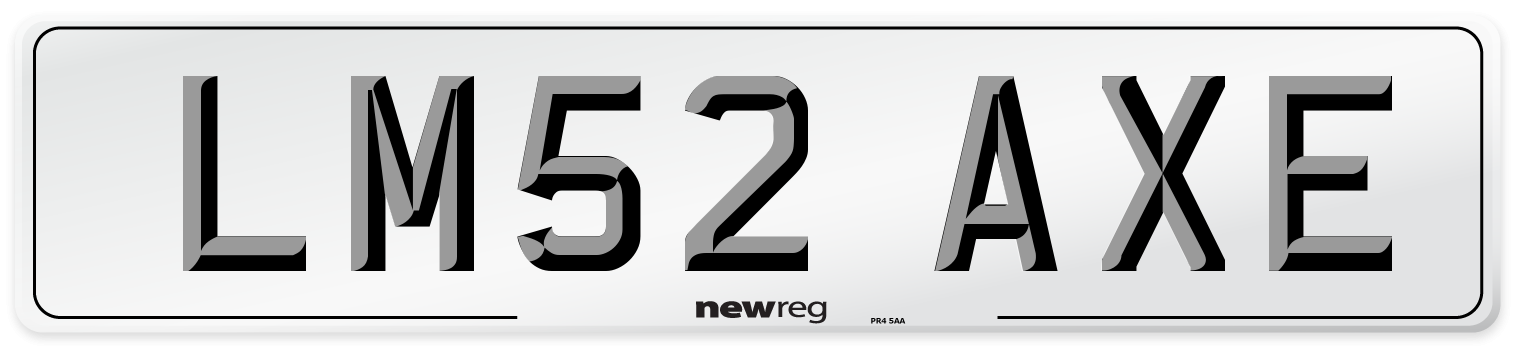 LM52 AXE Number Plate from New Reg